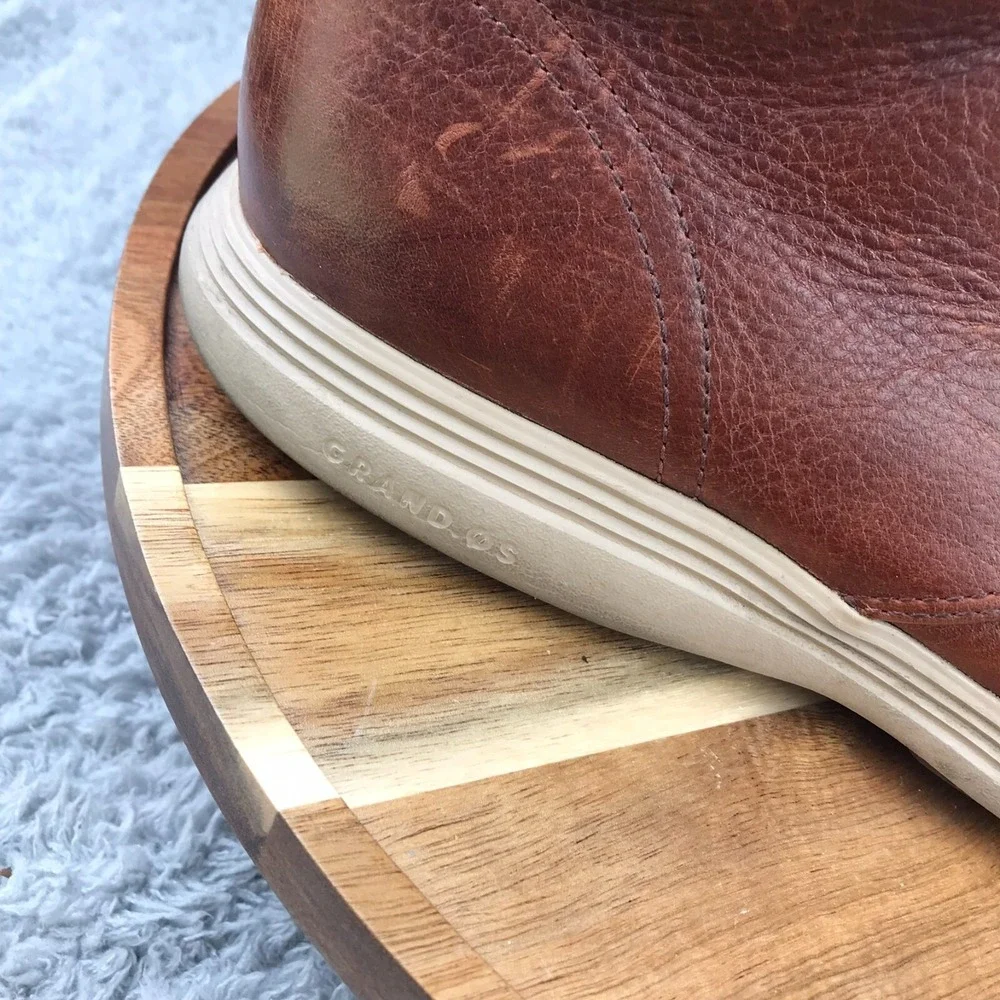 Cole Haan Original GrandChukka Boots Mens 9.5M Brown Patina Leather Shoes C25564